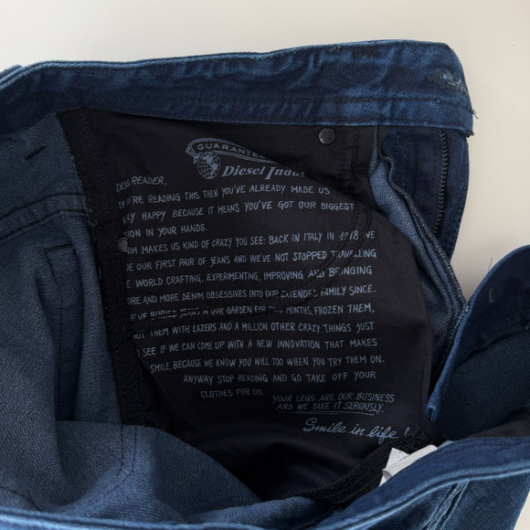 Diesel Jeans Mens 29 Blue Thavar Slim Skinny 3D Denim Made in Italy 26'' Inseam - Picture 15 of 15